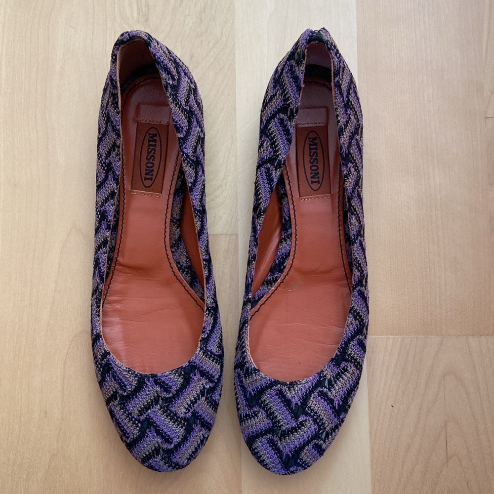 MISSONI purple ballet flats in excellent condition